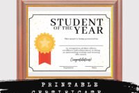 Student Of The Year Award Certificate Templates: Formal And Professional Designs