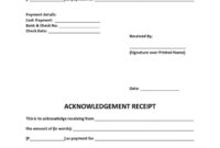 Acknowledgment Of Receipt Template