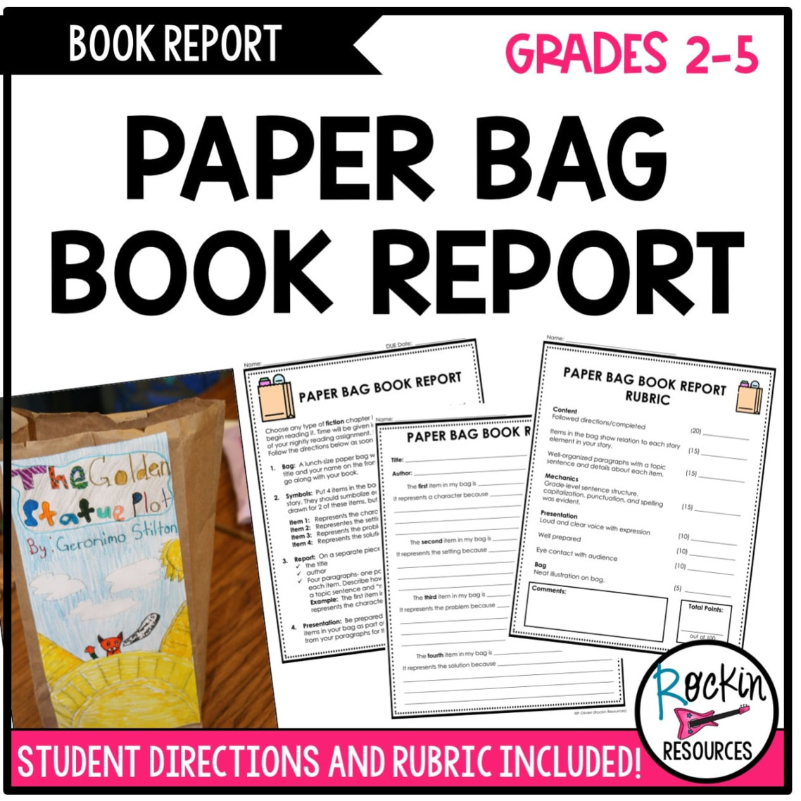 Book Report- Paper Bag Book Report - Rockin Resources