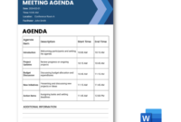 Meeting Agenda Template For Word 2010