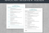 Interview Agenda Template For Formal Discussions