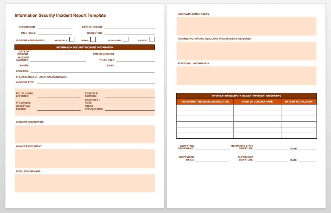 Free Incident Report Templates & Forms  Smartsheet