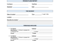 Injury Report Form Template