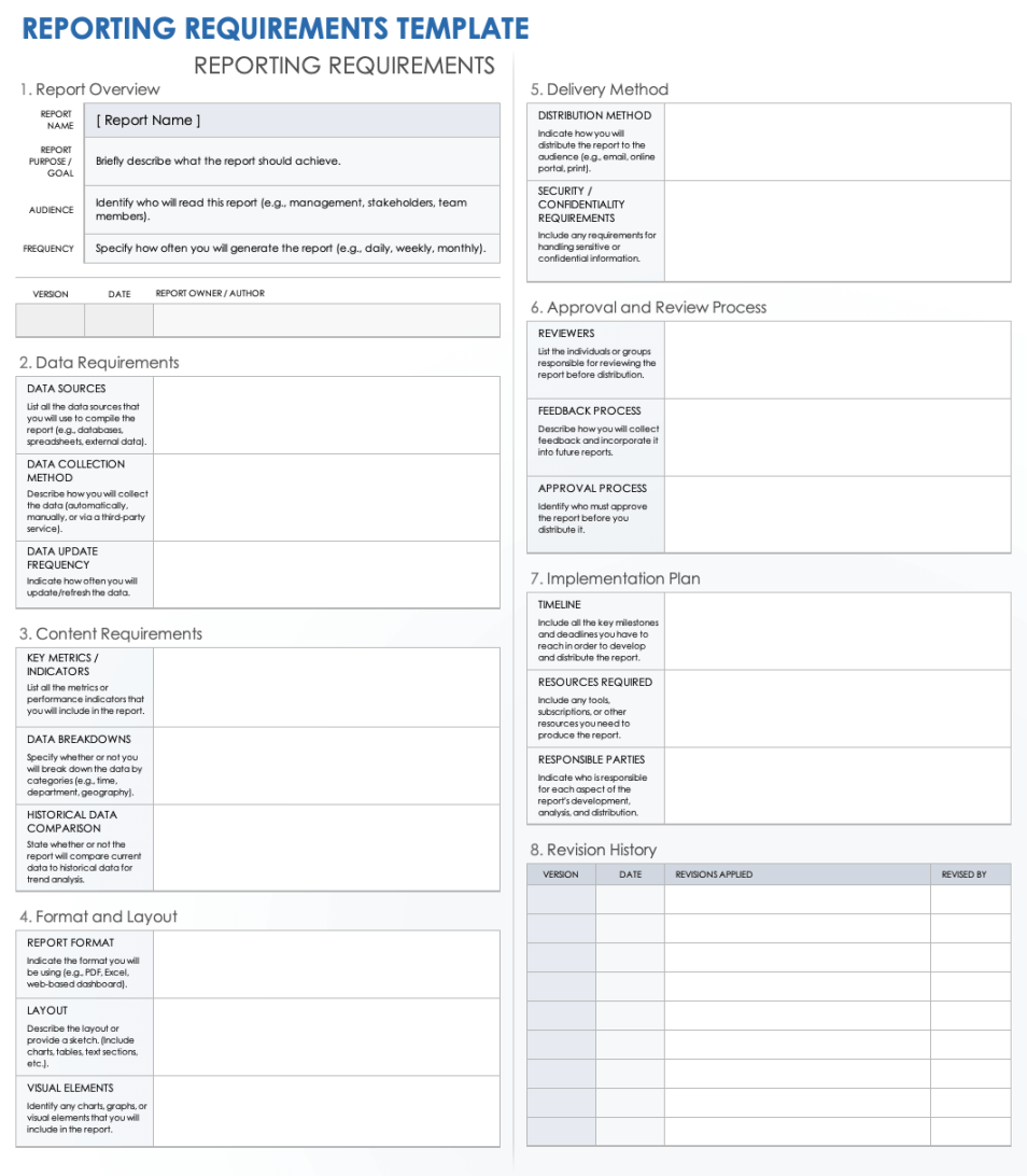 Free Reporting Requirements Templates: All Types & Formats