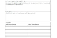 Toolbox Meeting Agenda And Minutes Template