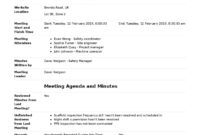 Safety Meeting Minutes Template