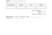 Cash Refund Receipt Template