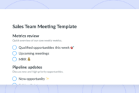 Sales Team Meeting Agenda Template